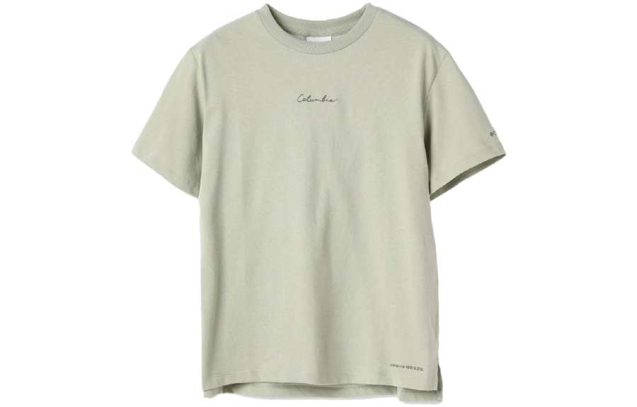Columbia T Shirts Women's Green Crew Neck Moderate Straight Fit