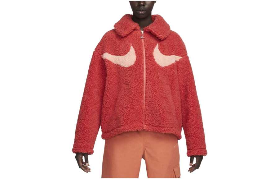 Nike Nike Women's Swoosh Sherpa Full Zip Jacket Lobster Crimson