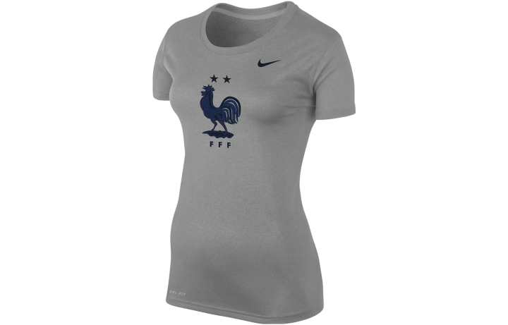 Nike Nike T Shirts Women's Gray Crew Neck Moderate Straight Fit