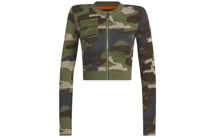 Adidas Adidas Ivy Park Ribbed Long Sleeve Top Aop Camo
