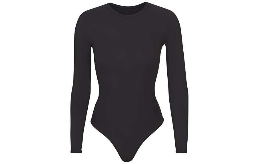 Skims Bodysuits Women's Agate Black Crew Neck