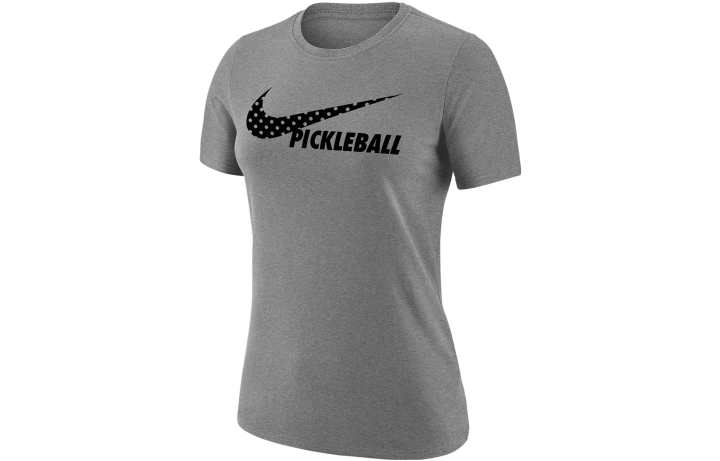 Nike Nike T Shirts Women's Gray Crew Neck Moderate Straight Fit