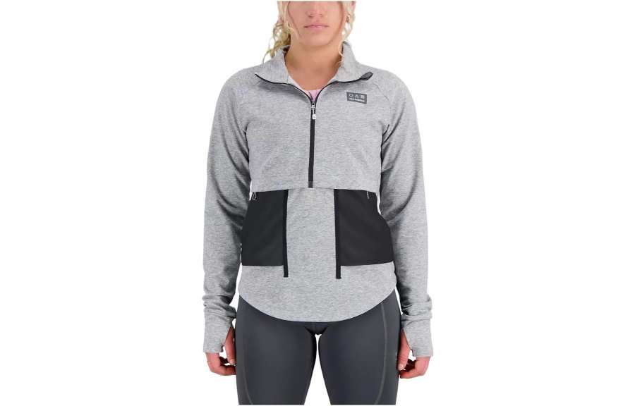 New Balance New Balance Impact Run AT Sweatshirts Women's Gray Lapel Moderate Regular