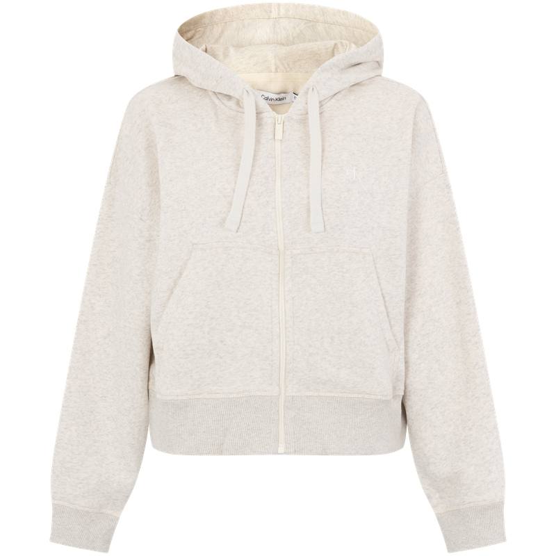CALVIN KLEIN Jeans Fashion Casual Minimalist Style Small Logo Letter Embroidery Hooded Zippers Fleece Lined Short