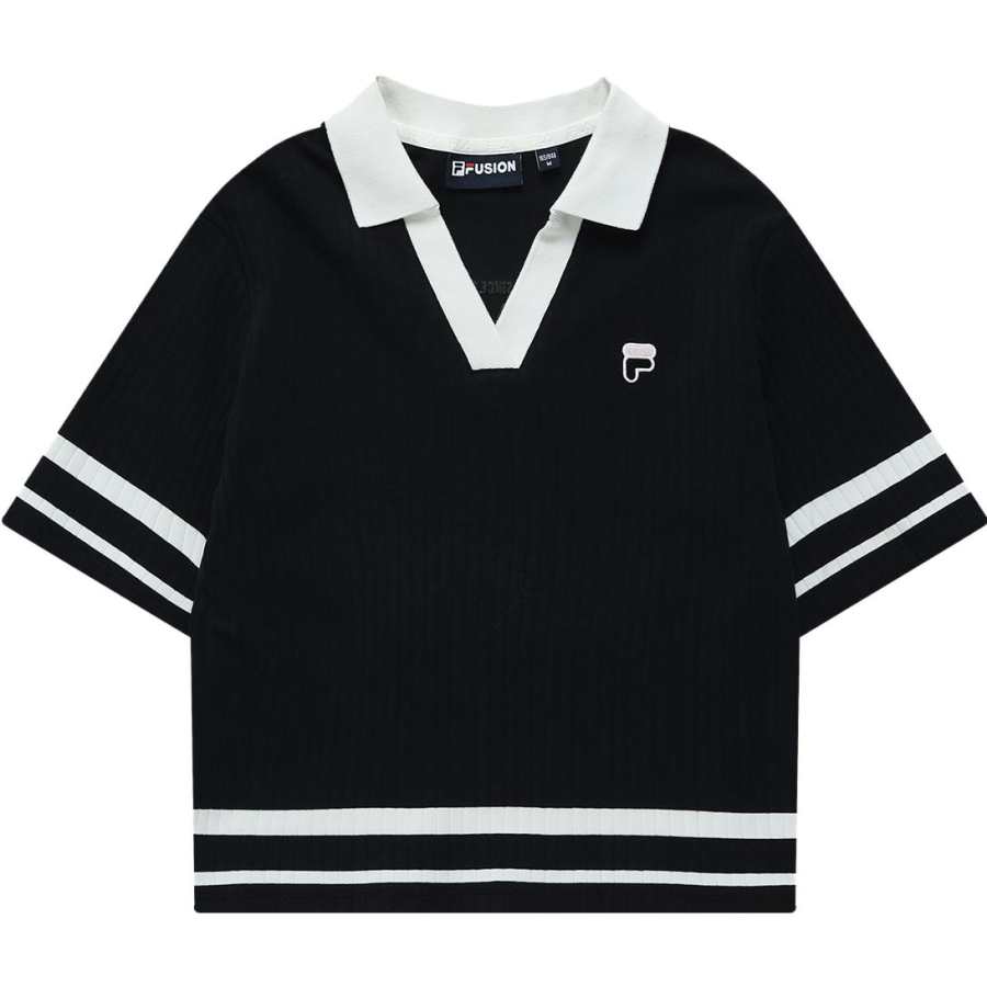 FILA FUSION Polo Shirt Women's Pitch Black