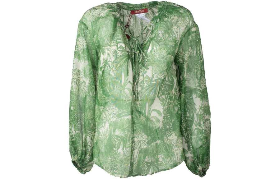 MaxMara Shirts Women's Green V Neck Moderate Other