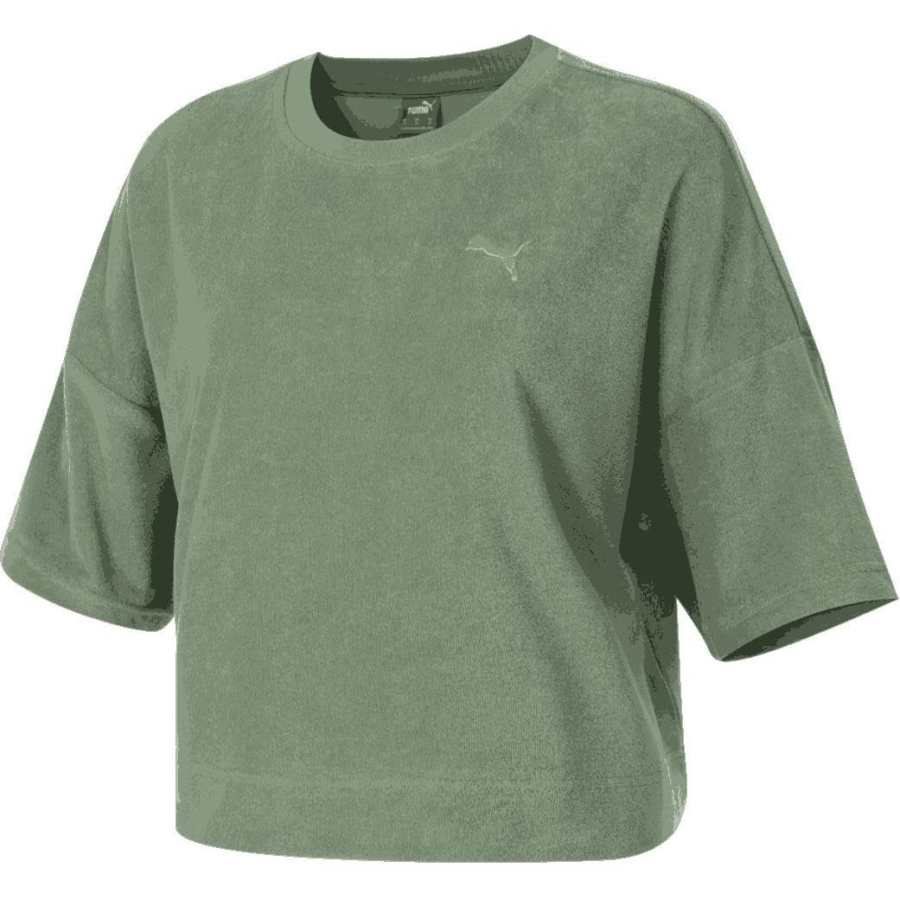 PUMA T Shirts Women's Green Crew Neck Moderate Other