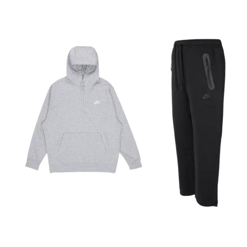 Nike Nike Sportswear Club Fleece Thermal Pullover Fleece Lined Hooded Sports Top Knitted Fabric Sports Lace Up Pants
