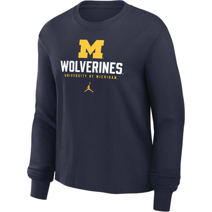 Jordan Jordan Michigan Wolverines Primetime University Boxy Women's Nike College Long Sleeve T Shirt