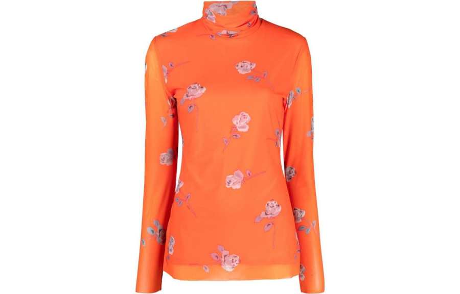 GANNI Knitwear Women's Orange Turtleneck Moderate Other