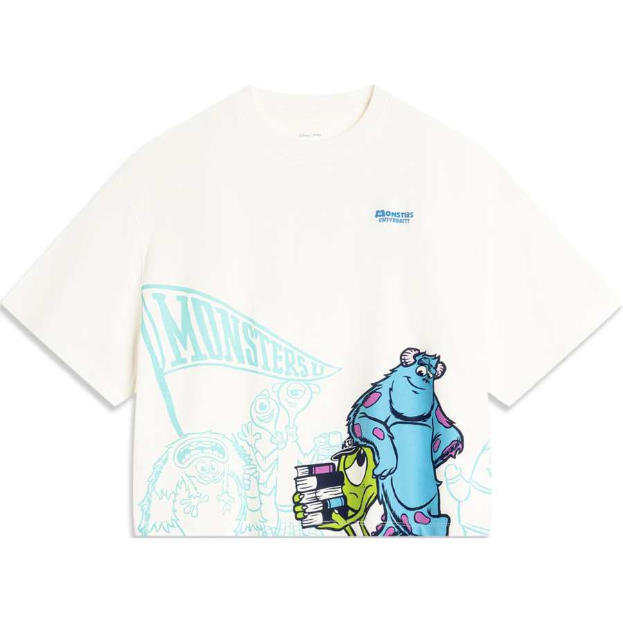 Li-Ning Li Ning x DISHINIGUAISHOUDAXUE Disney T Shirt Women's Ivory