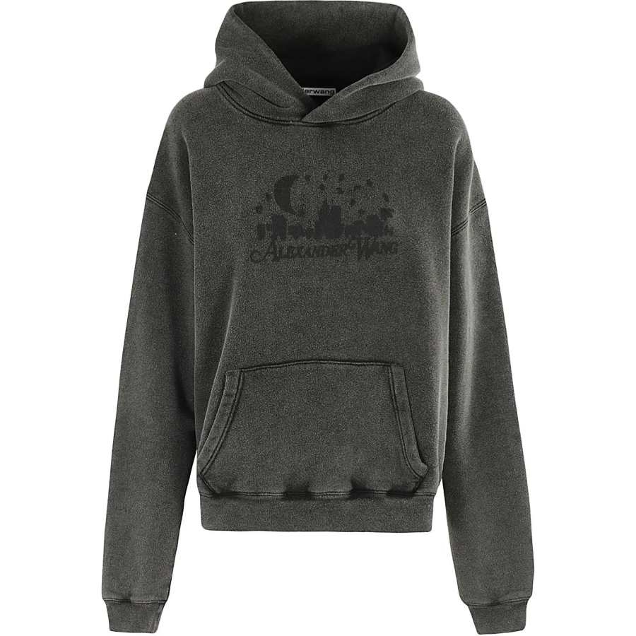 Alexander Wang logo-jacquard cotton hoodie