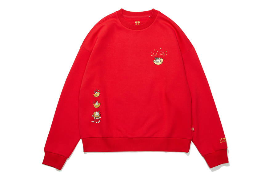 Li-Ning Li Ning Sports Trendy Collection Earning Money Every Day Collection Sweatshirt Women's Vermilion