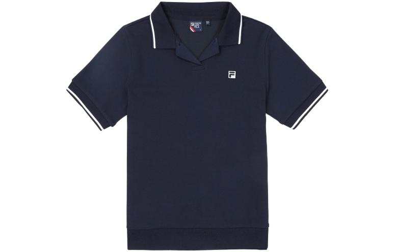 FILA Polo Shirts Women's Marine Blue Polo Collar Moderate Straight Fit