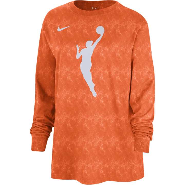Nike Nike T Shirts Women's Orange Crew Neck Moderate Straight Fit