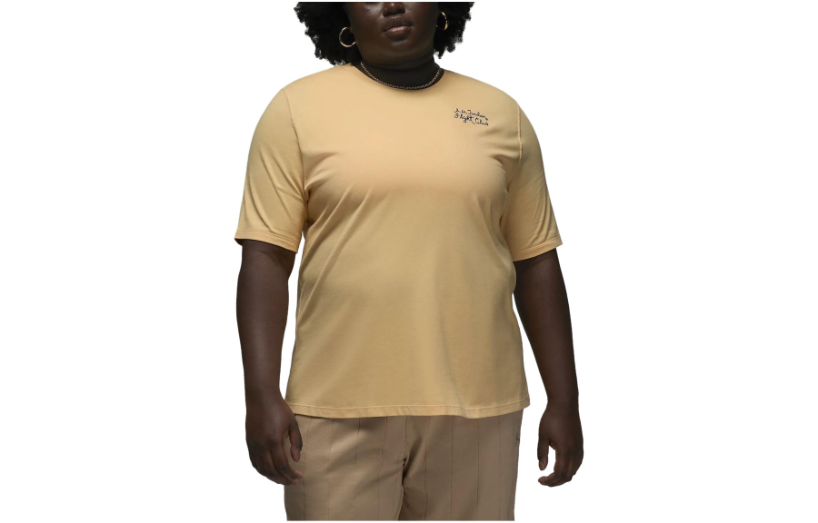 Jordan Jordan T Shirts Women's Yellow Crew Neck Moderate Straight Fit