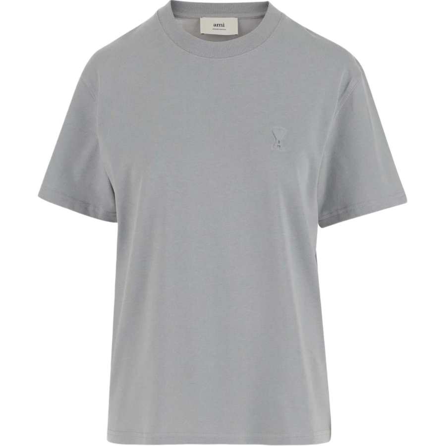 AMIPARIS Ami Paris Logo Embossed Crewneck T Shirt