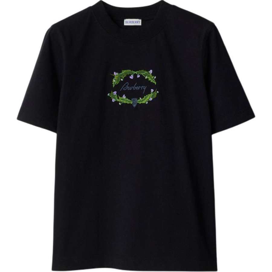 Burberry Logo embroidered Cotton T shirt