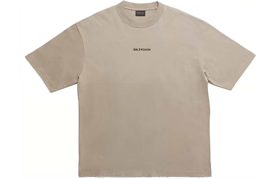 Balenciaga Drop Shoulder Sleeve T Shirt Women's Khaki