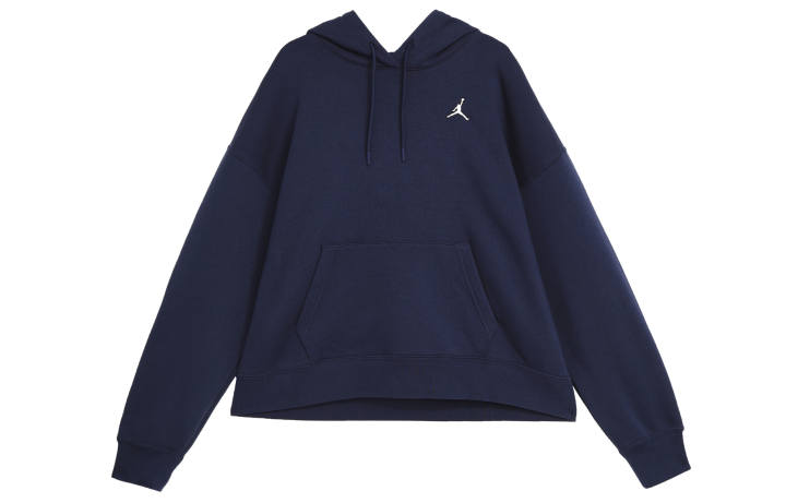 Jordan Jordan Brooklyn Thickened And Fleece Lined Knitted Fabric Pullover Hooded Sweatshirt Women's Blue