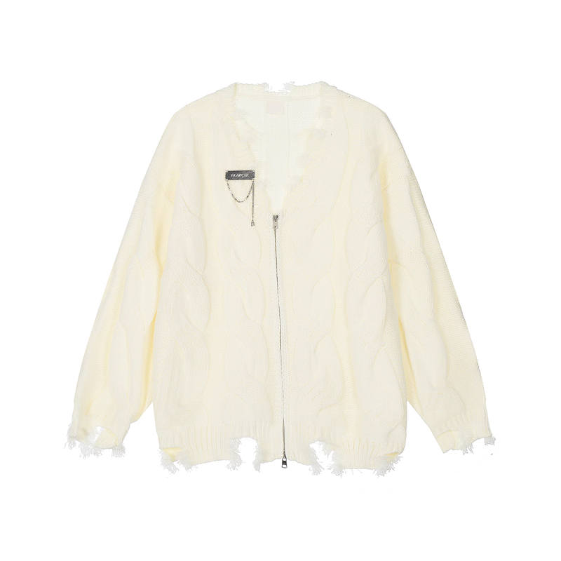 JUFU Knitwear Women's V Neck Moderate Cardigan