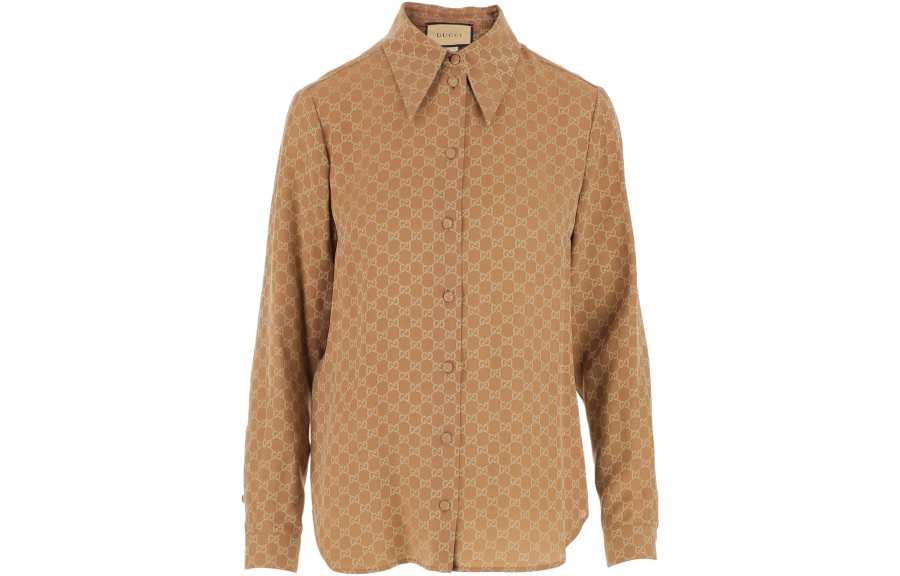 GUCCI 【Previous Season】GG silk-crepe shirt