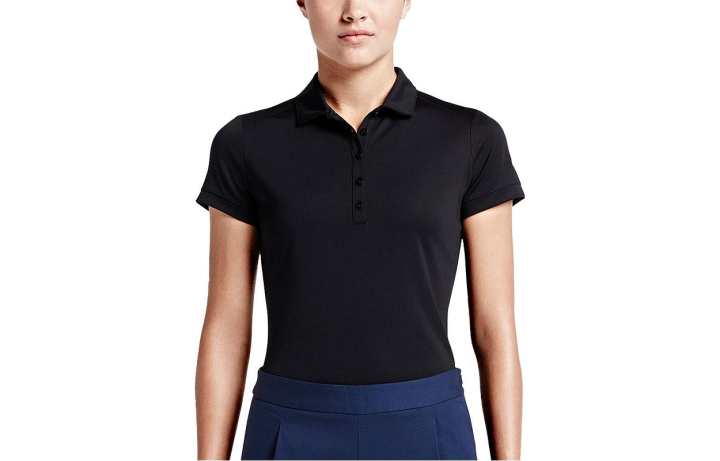 Nike Nike Polo Shirts Women's Black Polo Collar Moderate Straight Fit