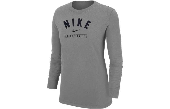 Nike Nike T Shirts Women's Gray Crew Neck Moderate Straight Fit