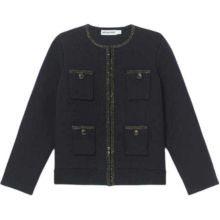 Self-portrait Self portrait Jacket Women's Navy Blue
