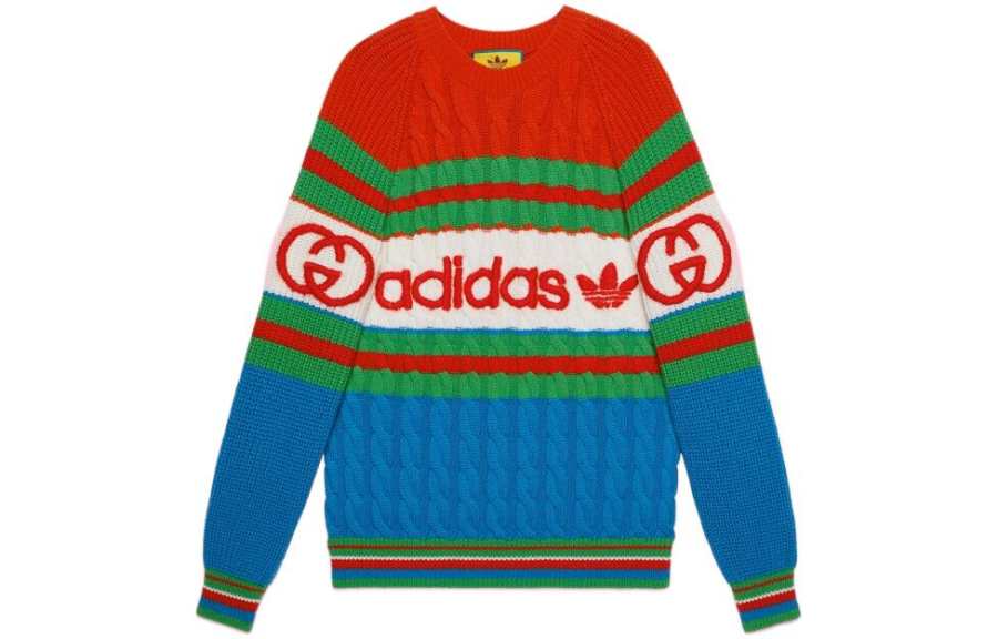 GUCCI X Adidas Wool Sweater Blue/Orange