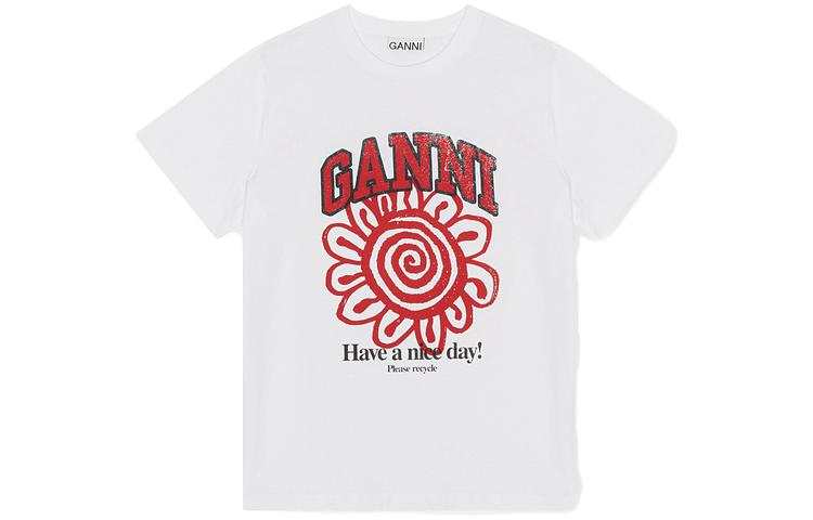 GANNI GANNI Graphic Print Top