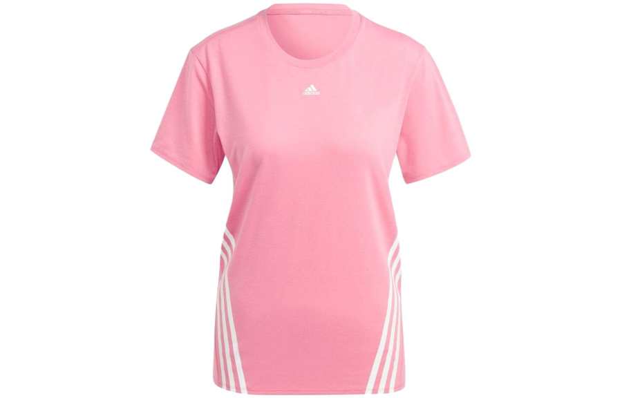 Adidas Adidas T Shirts Women's Pink Crew Neck Moderate Straight Fit