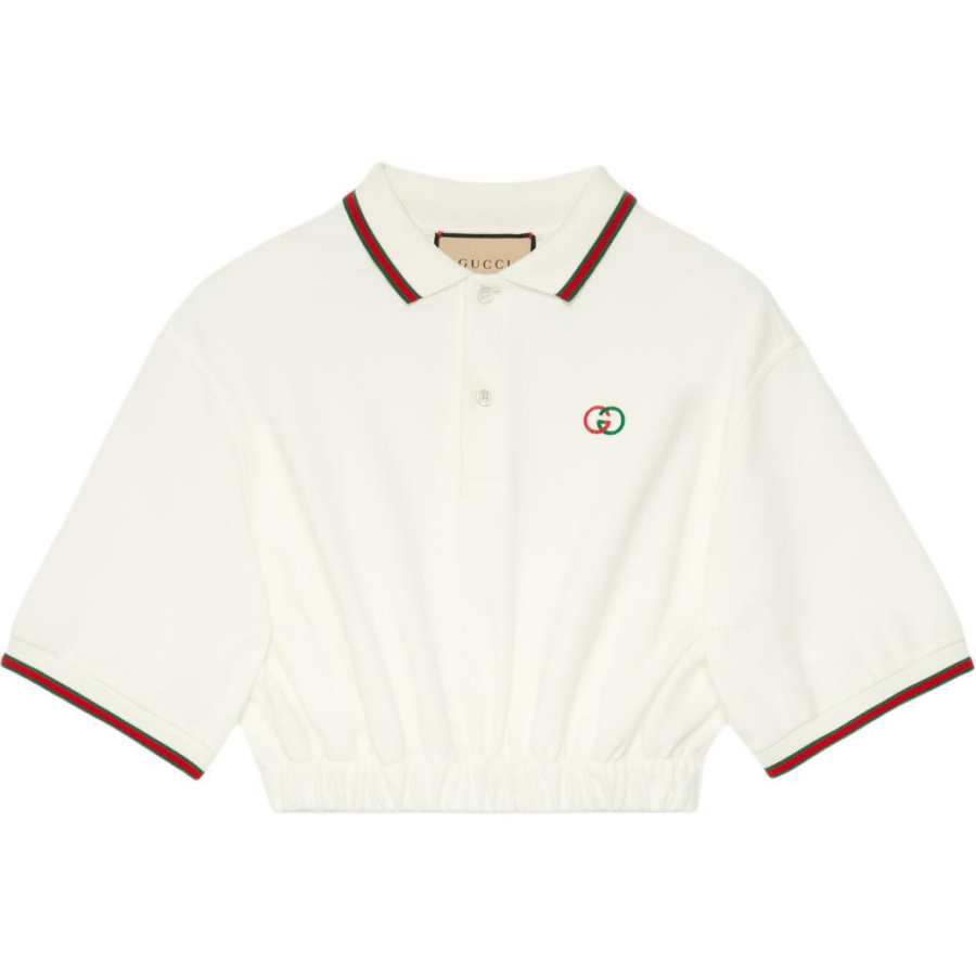 GUCCI 【Previous Season】embroidered-logo short-sleeved polo shirt