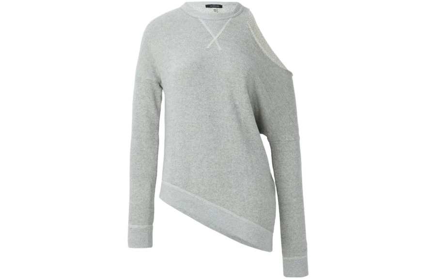 R13 Sweatshirts Women's Dark Gray Crew Neck Moderate Regular