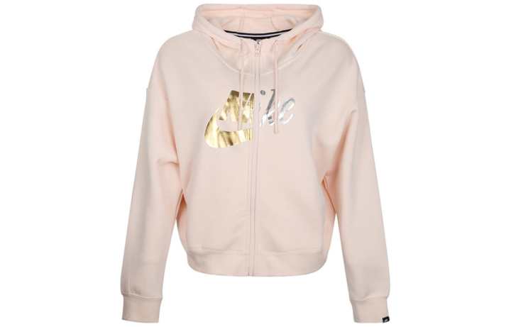 Nike Nike Sweatshirts Women's Pink Hooded Moderate Cardigan