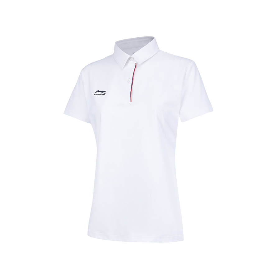 Li-Ning Li Ning Fitness Series Polo Shirts Women's White Polo Collar Moderate Straight Fit