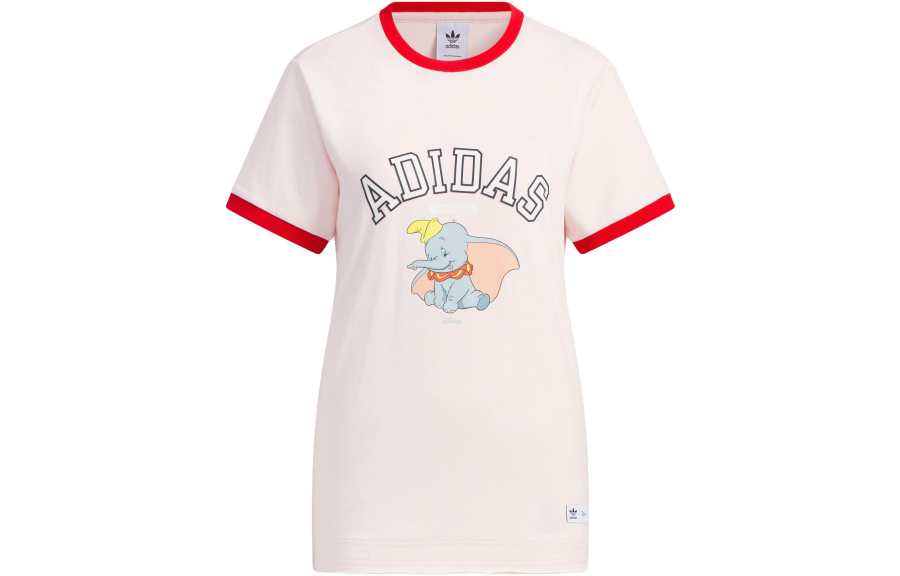 Adidas Originals x Disney Set in Sleeve T Shirt Women's Pink