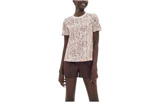 HERMES FW23 Pattern All Over Print Crew Neck Short Sleeved T Shirt Women's Pearl White