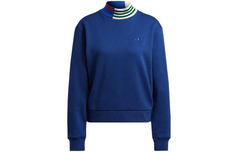 Adidas Originals Sweatshirts Women's Blue Stand Collar Moderate Regular