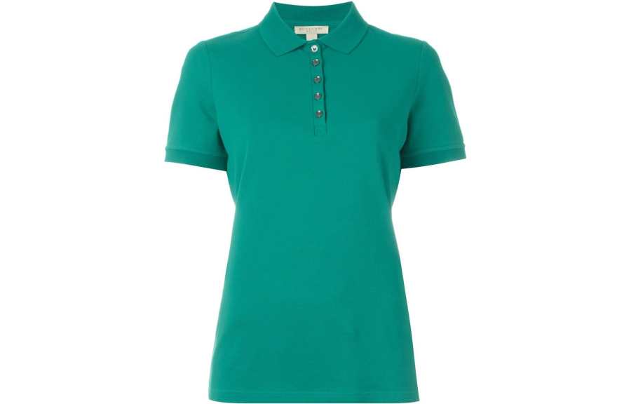 Burberry Polo Shirts Women's Green Square Collar Moderate Straight Fit
