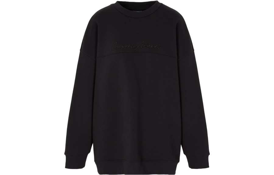 EMPORIO ARMANI Sweatshirts Women's Black Crew Neck Moderate Regular