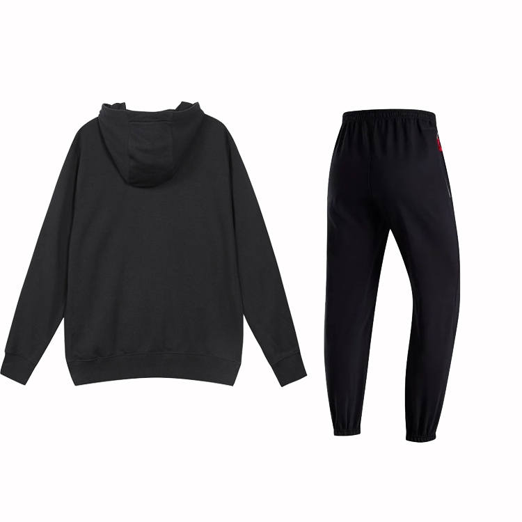 Nike Nike Zippered Hooded Long Sleeved Quick Dry Fleece Lined Basketball Knitted Fabric Pants Casual Sportswear Men's Black
