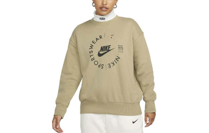 Nike Nike Sweatshirts Women's Khaki Crew Neck Moderate Regular