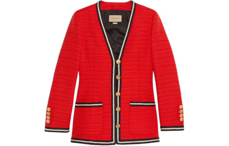 GUCCI GUCCI Contrasting Trim Button-Up Blazer