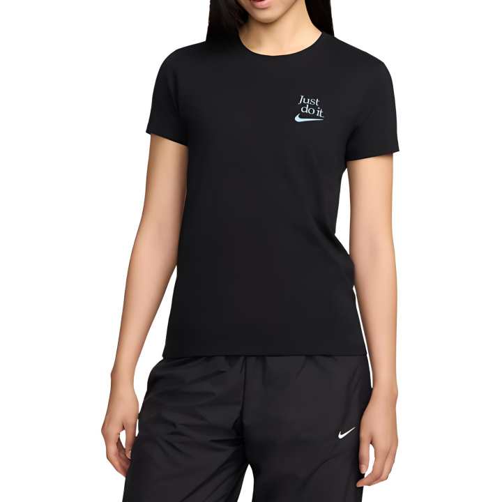 Nike Nike T Shirts Women's Black Crew Neck Moderate Straight Fit