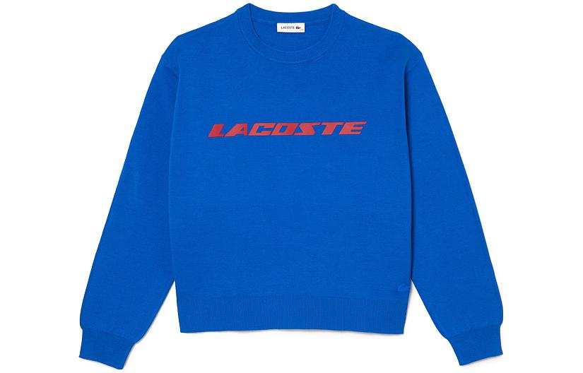 LACOSTE Knitwear Women's Blue Crew Neck Moderate Other