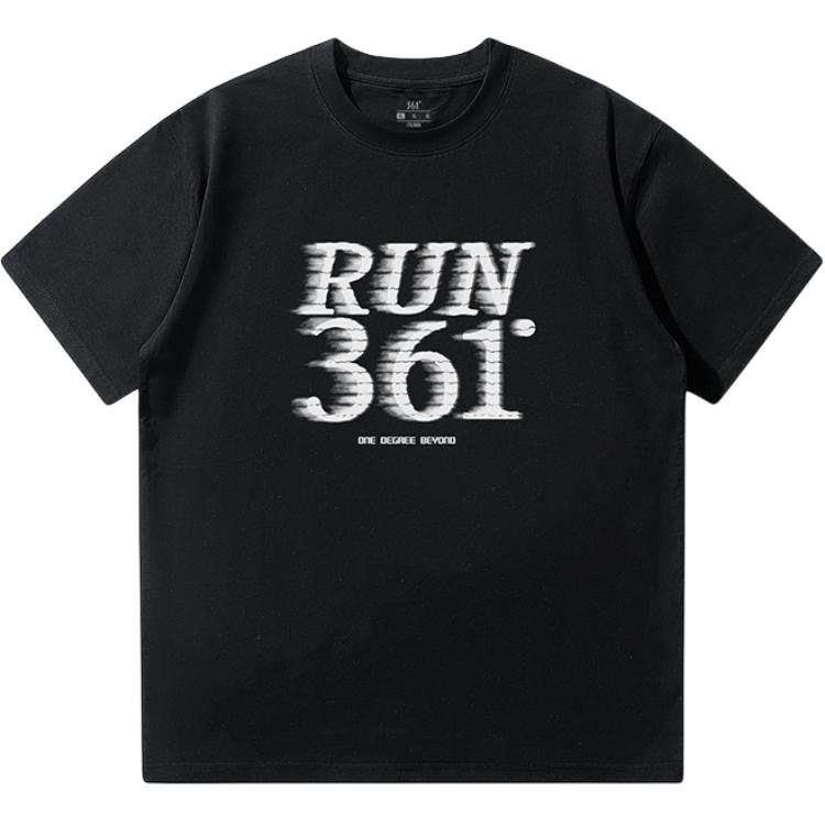 361° T Shirts Men's Black Crew Neck Straight Fit