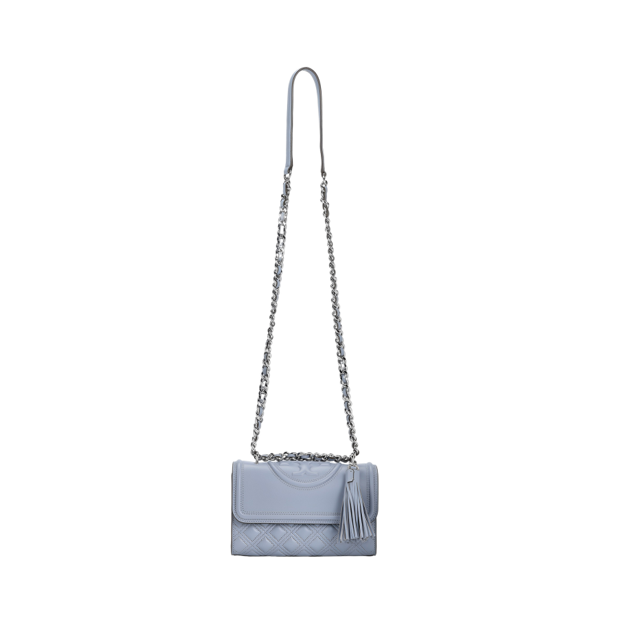 TORY BURCH Fleming Leather Crossbody Bag, Shoulder Bag Small Women's Light Blue