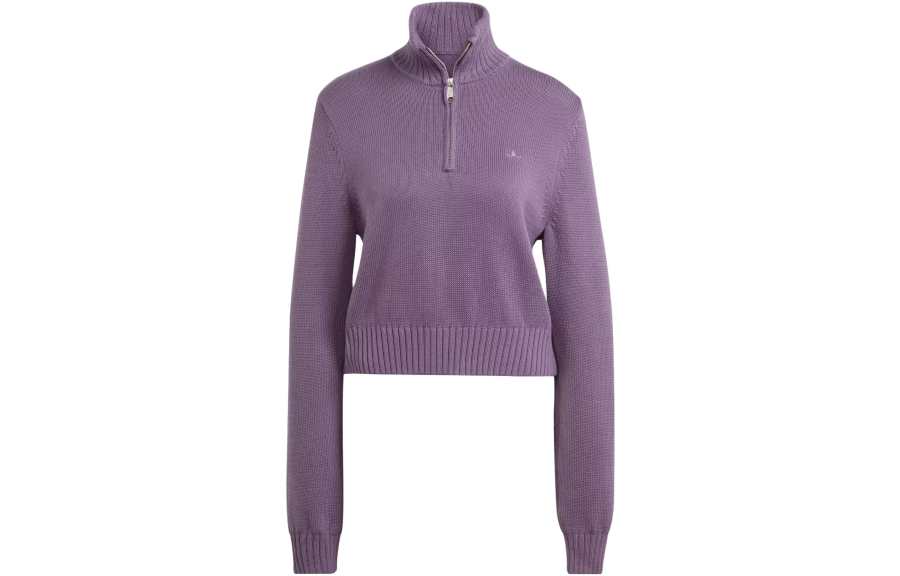 Adidas Originals Premium Essentials Half Zip Knitwear Women's Dark Gray Violet