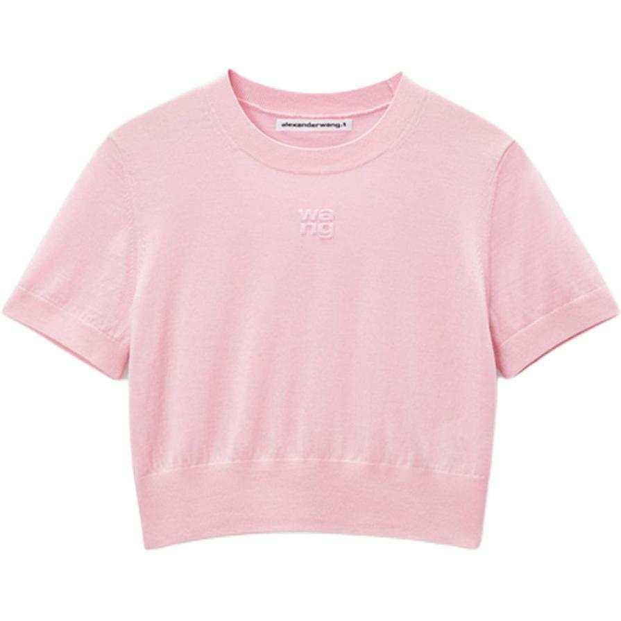 Alexander Wang Logo embossed Knitted T shirt
